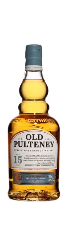Old Pulteney, &acirc;g&eacute; 15 ans, Highland Single Malt Scotch Whisky 
